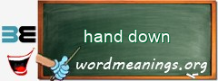 WordMeaning blackboard for hand down